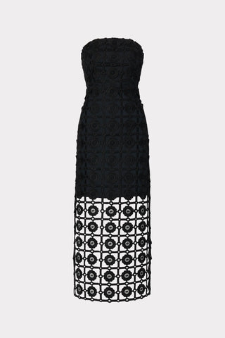 Kait Tile Lace Dress- Black