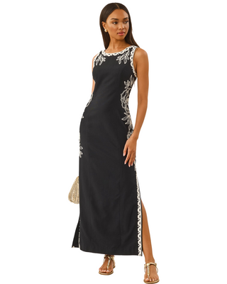 Messina Maxi Shift Dress- Noir