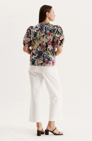 Jenna Cotton Top- Watercolor Multi