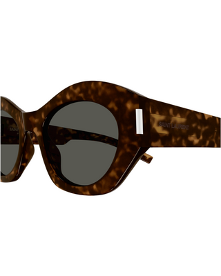 YSL Bold Geometric Cat-Eye Sunglasses- Havana