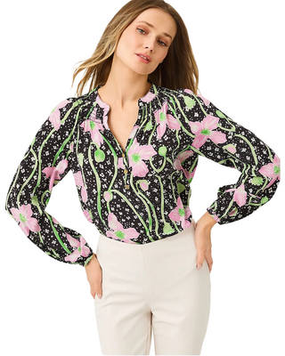 Elsa Top- Onyx Blushing Blooms