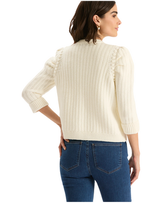 Liza Cotton Blend Jacket- Ivory