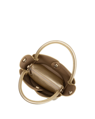 Tulip Top Handle Bag- Gold