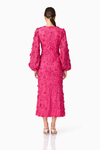 Claudia Midi Dress- Fuchsia