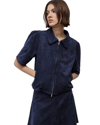 Elea Top- Navy Suede
