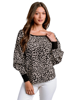 RYU 'Cheetah' Top- Black/Cream