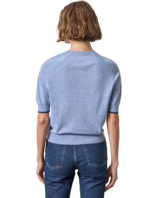 Crewneck Saddle Sleeve Sweater- Lake