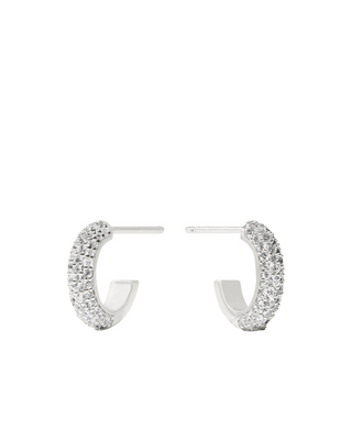 Stardust Hoop- Silver- CZ- S
