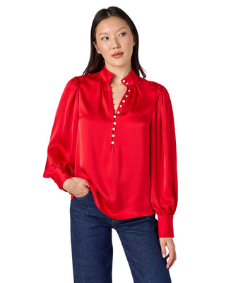 Leland Blouse- Ruby Red