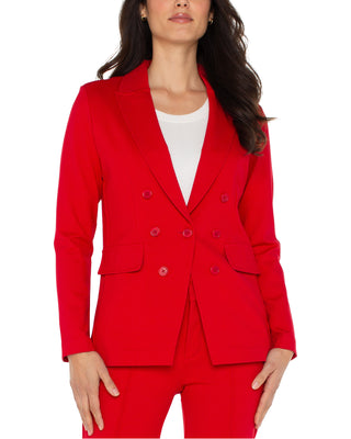 Double Breasted Blazer- Tango Red