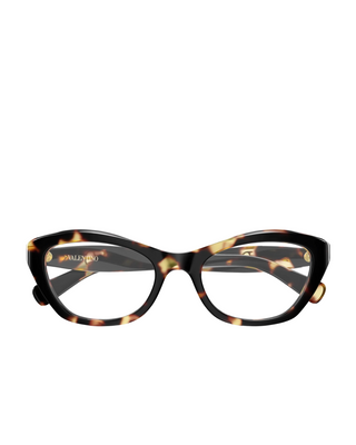 Valentino Optical Slim Cat Eye Frames- Havana/Transparent