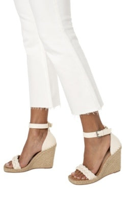 Hannah Crop Flare with Cut Hem- Bone White