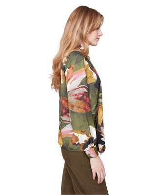 Autumn Floral Tie Blouse