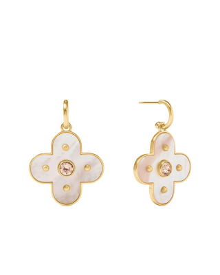 Colette Statement Hoop & Charm Earring- Champagne
