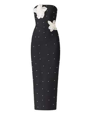 Natasia Pearl Dress- Black