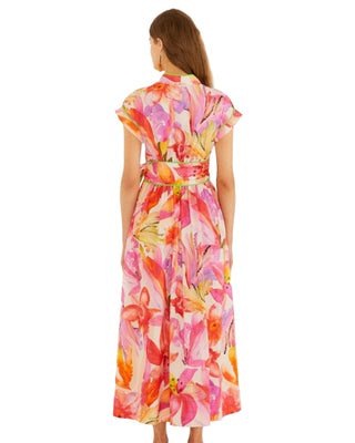 Artsy Flora Off-White Maxi Dress