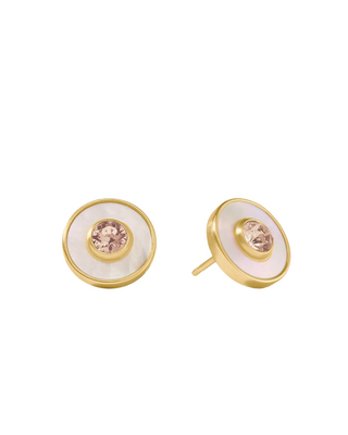 Colette Circle Stud- Gold- Champagne