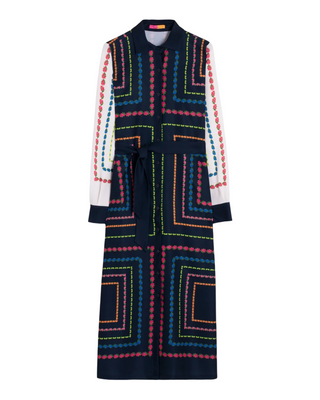 Vintage Scarf Flowers Midi Dress