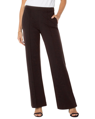 Kayla Wide Leg Trouser- Brown Truffle