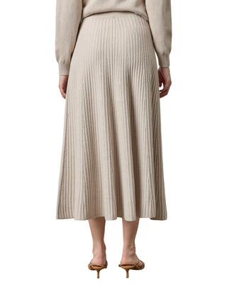 Knit Flared Skirt- Dove