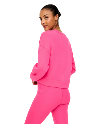 Cotton Fleece Crewneck- Siren Pink