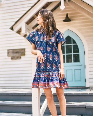 Addison Dress- Fall Floral Navy