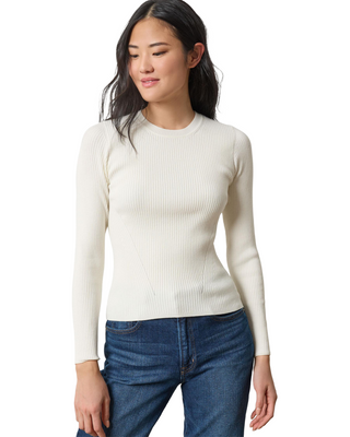 Fitted Crewneck Sweater- Cream
