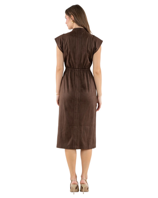 May Dress- Fudge Suede