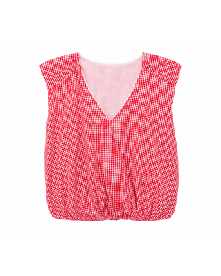 Sleeveless Bubble Top- Red Check
