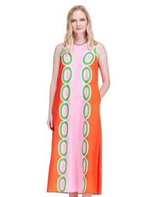 Column Midi Dress- Red Links