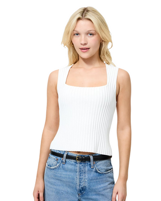Ottoman Sleeveless Top- Porcelian Cream