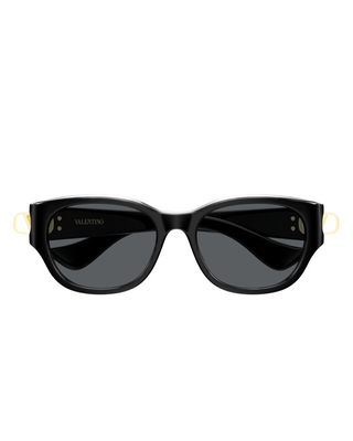 Valentino Slim Square Sunglasses- Black/Grey