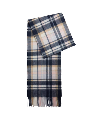Vintage Plaid Scarf- Blush Pink + Navy