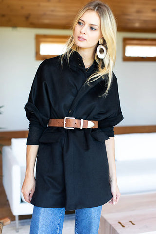 Layering Jacket- Black Wool/Cashmere