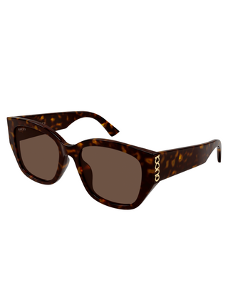 Gucci Rounded Cat Eye Sunglasses- Brown/Havana