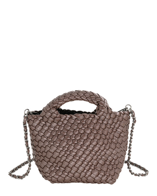 Braided Crossbody Clutch- Brown