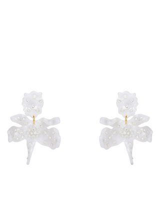 Mother of Pearl Sparkle Small Paper Lily Earrings