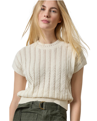 Novelty Stitch Wedge Sweater- Rope