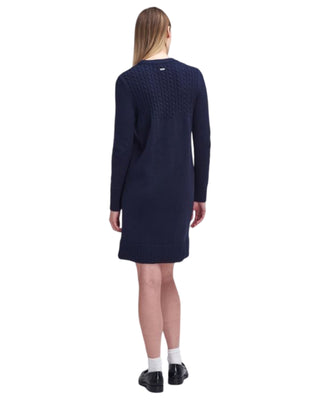 Stitch Guernsey Knitted Dress- Navy