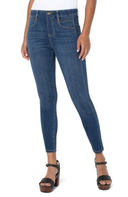Gia Glider Seamed Cropped Skinny Pull On Jean- Goldwater
