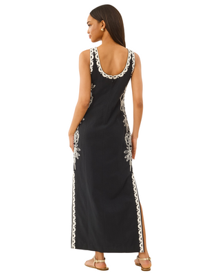 Messina Maxi Shift Dress- Noir