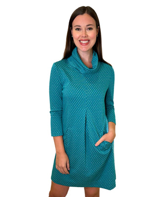 Kim Knit Dress- Cross Hatch Agean