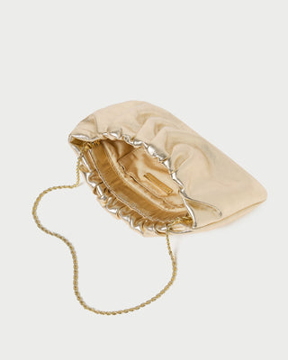Serena Gathered Clutch- Champagne