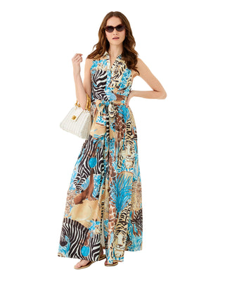 Marria Stretch Maxi Dress- Breezy Aqua Lillys Zoo
