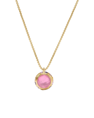 Rainbow Delicate Necklace- Iridescent Tourmaline Pink