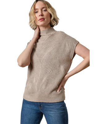 Cable Wedge Sweater- Birch