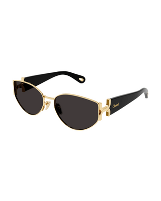Chloe Marcie Cat Eye Sunglasses- Black/Gold