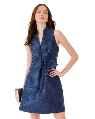 Tazie Dress- Low Tide Nightshade Brocade