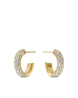 Stardust Hoop- Gold- CZ- M