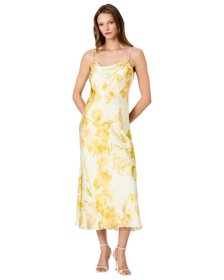 Oona Satin Sophie Floral Dress- Daisy
